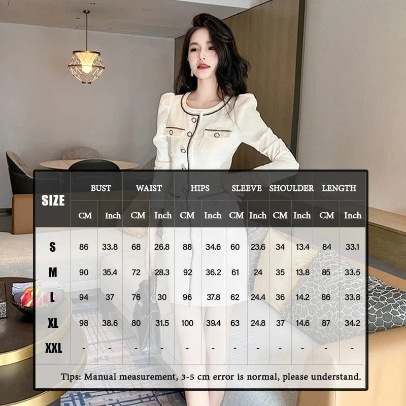 ZYHT 2024 Spring 20719 Winter Single Breasted Tweed Bodycon Mini Dresses Women Long Sleeve Corset Wrap Elegant Dress