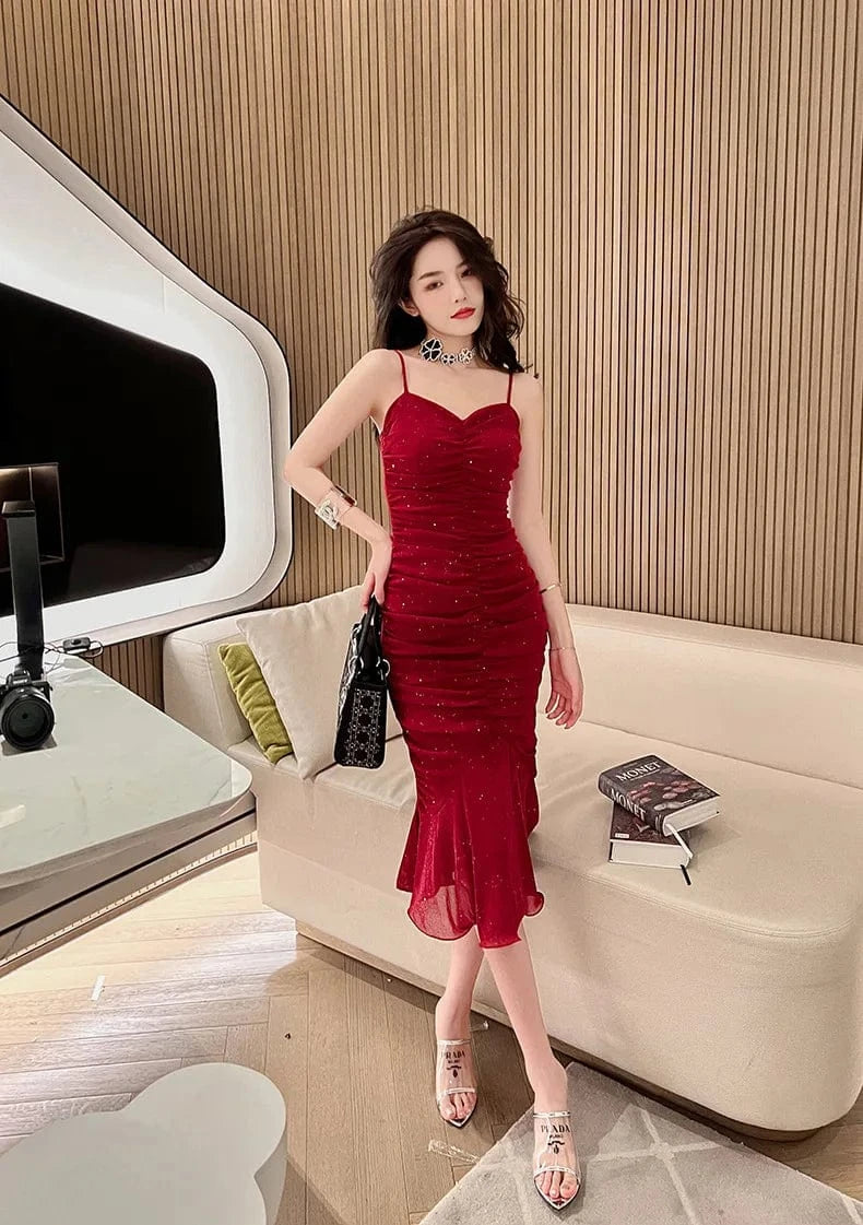 ZYHT 5800 Wholesale Elegant Sleeveless V Neck  Women Bodycon Dress 2024 Summer Ladies Vestidos Female A line Cami Dress
