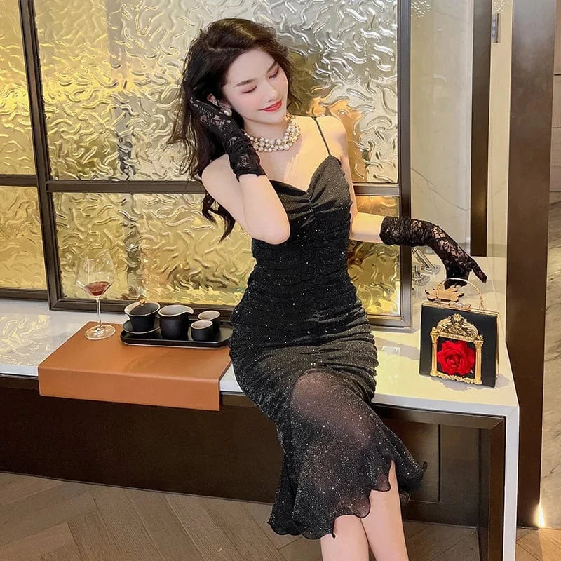 ZYHT 5800 Wholesale Elegant Sleeveless V Neck  Women Bodycon Dress 2024 Summer Ladies Vestidos Female A line Cami Dress