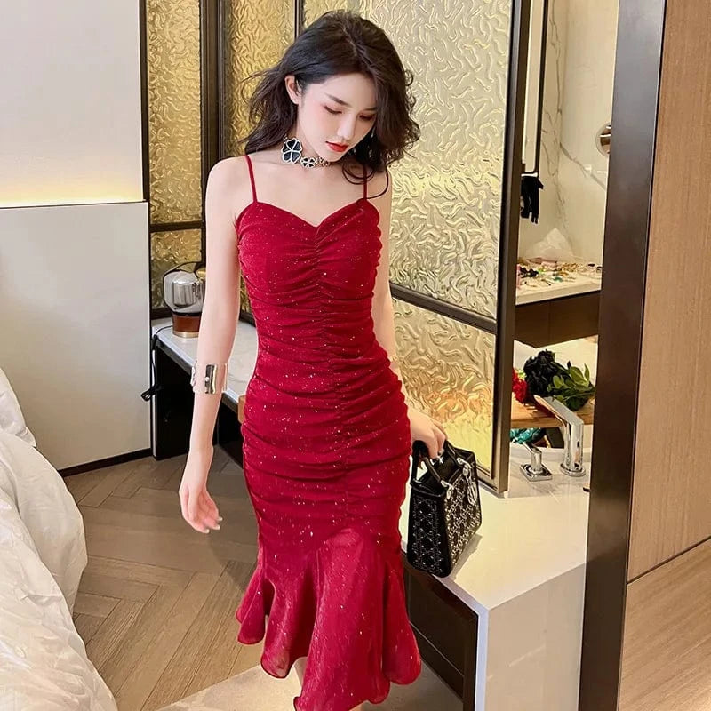 ZYHT 5800 Wholesale Elegant Sleeveless V Neck  Women Bodycon Dress 2024 Summer Ladies Vestidos Female A line Cami Dress
