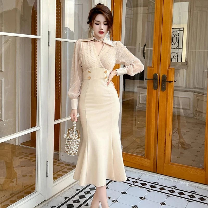 ZYHT 70240 New Model One Piece Casual Dress Office Women Ladies Office Wear Suits Formal Dresses Vestido