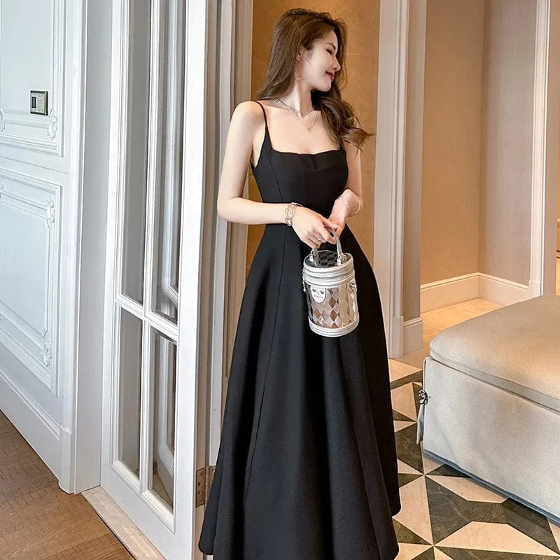 ZYHT 9647 Elegant White Suspend Sun Dresses Women Party Club Wedding Rom A Line Evening Midi Dress