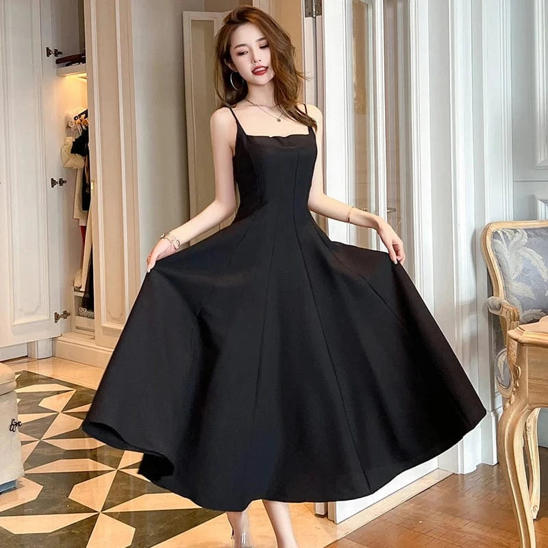 ZYHT 9647 Elegant White Suspend Sun Dresses Women Party Club Wedding Rom A Line Evening Midi Dress