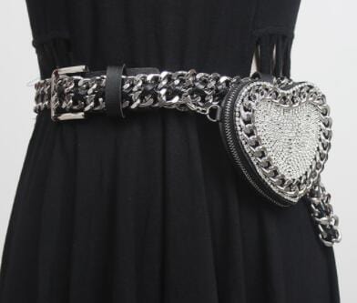 1 Getspring Women Bag Tassel Diamond Round Fanny Pack For Women Vintage Black PU Leather Women Waist Bag wholesale Chest Bags