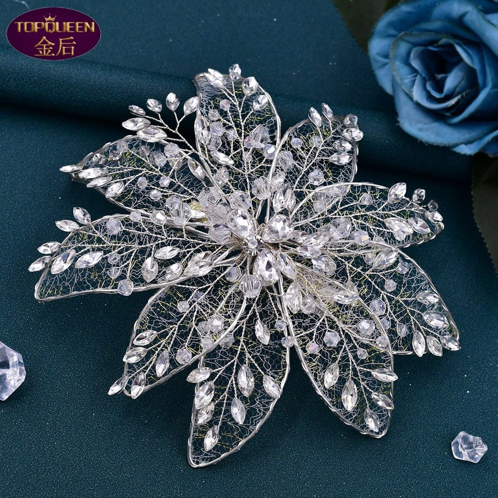 1 S5049F    New High Quality Mesh Edge Clip Leaf Flower Hair Jewelry Headband  bridal wedding hair accessories