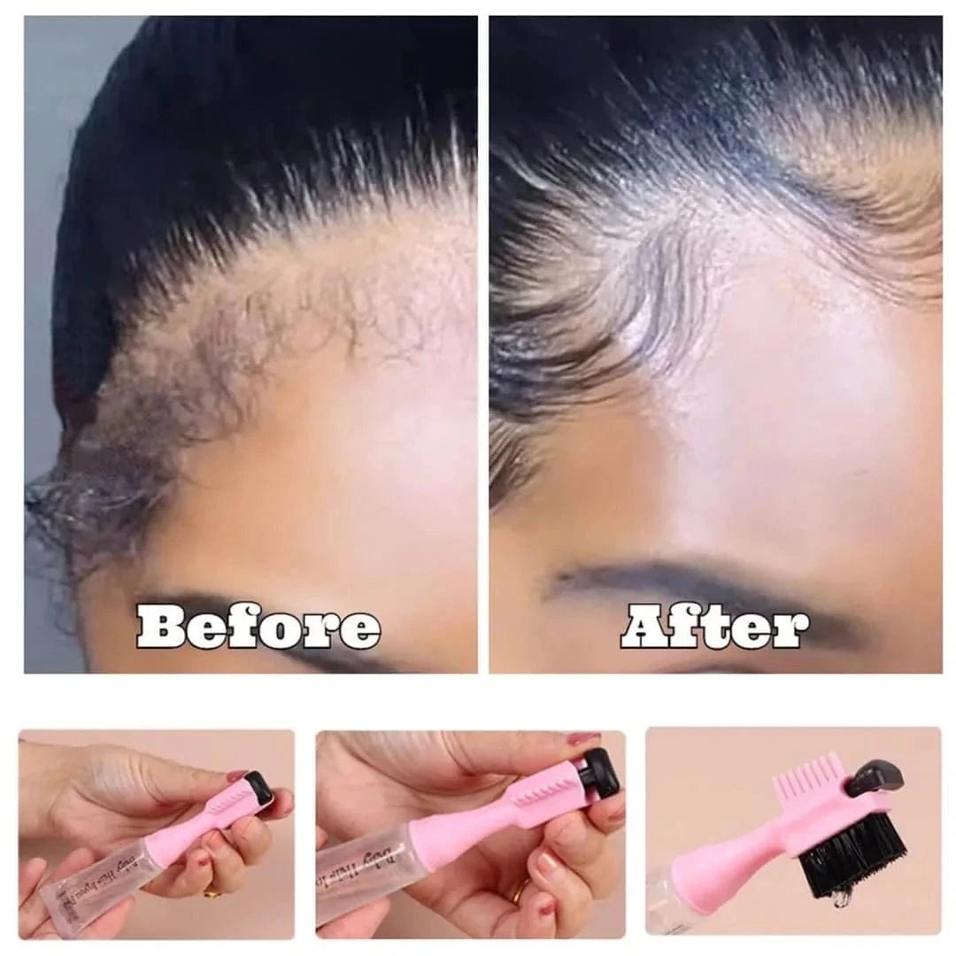 1 set(2 pcs) salon mini styling edge control wax gel stick for black hair private label edge control brush comb baby hair edge control gel