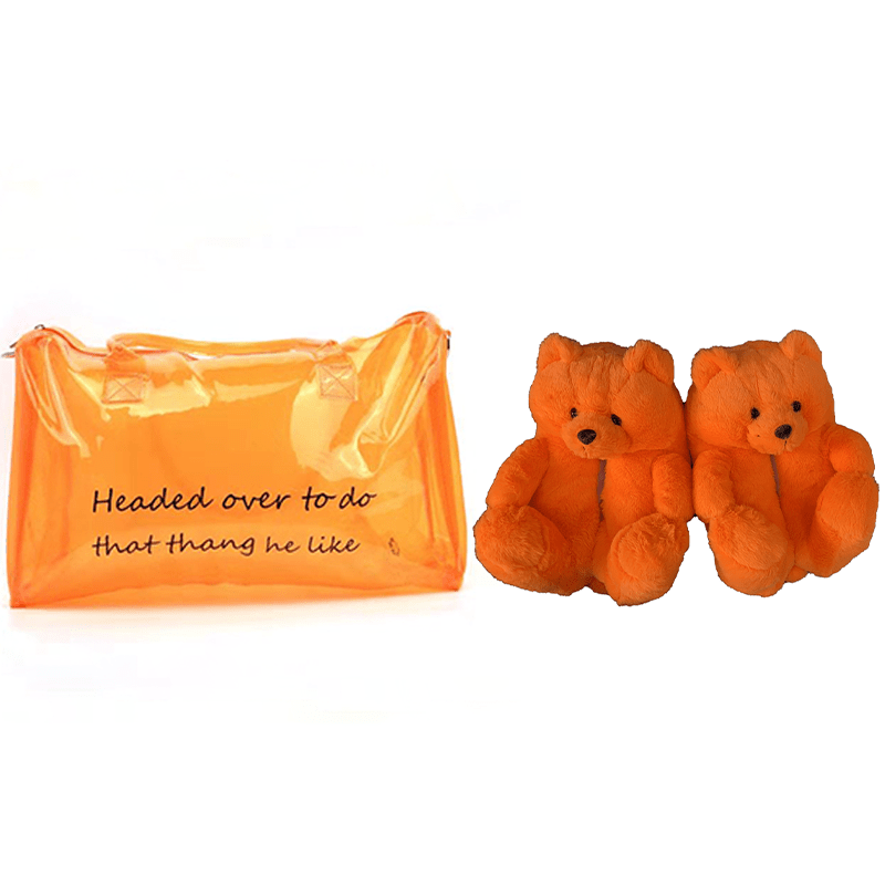 1 size fits all, the sole length is 26cm/10.23 inc / A Good Girls Bunny Stuffed Ladies Plush Teddy Bear Slippers With Best Quality