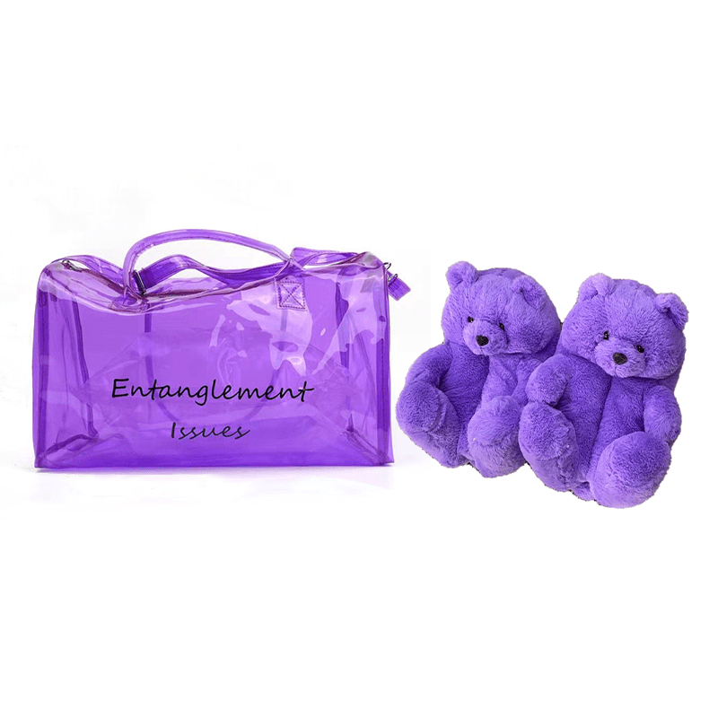 1 size fits all, the sole length is 26cm/10.23 inc / I Good Girls Bunny Stuffed Ladies Plush Teddy Bear Slippers With Best Quality