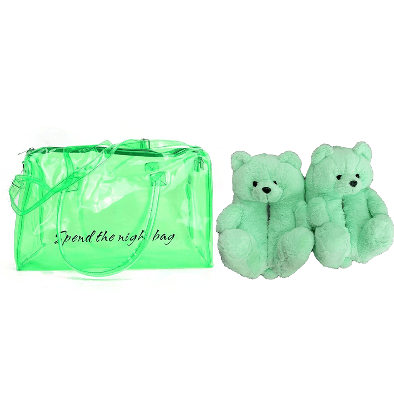 1 size fits all, the sole length is 26cm/10.23 inc / K Good Girls Bunny Stuffed Ladies Plush Teddy Bear Slippers With Best Quality