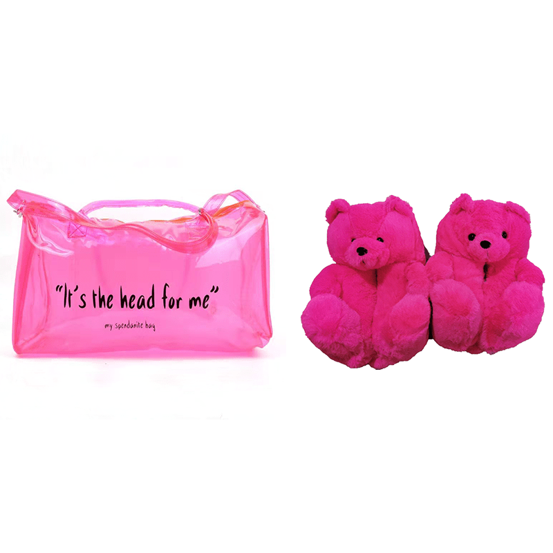 1 size fits all, the sole length is 26cm/10.23 inc / M Good Girls Bunny Stuffed Ladies Plush Teddy Bear Slippers With Best Quality