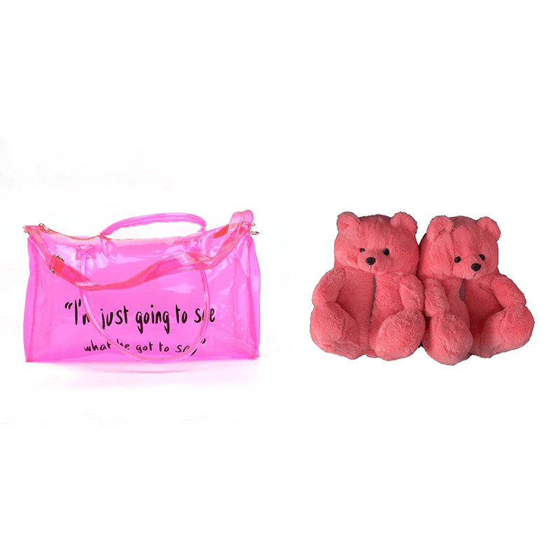 1 size fits all, the sole length is 26cm/10.23 inc / N Good Girls Bunny Stuffed Ladies Plush Teddy Bear Slippers With Best Quality