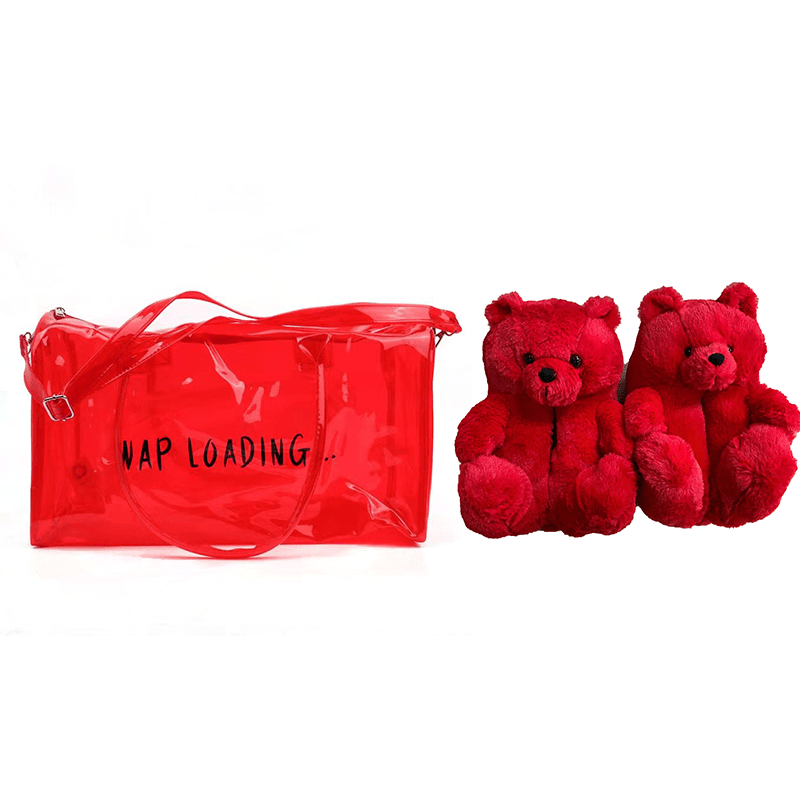 1 size fits all, the sole length is 26cm/10.23 inc / R Good Girls Bunny Stuffed Ladies Plush Teddy Bear Slippers With Best Quality