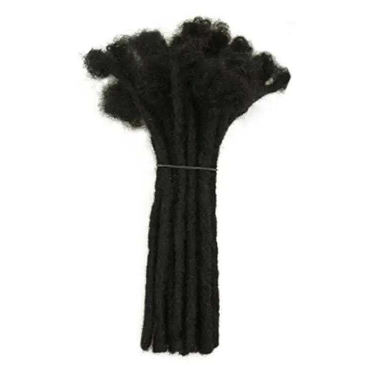1 strand/0.6cm Width/10 inches / 1# Color Soft Handmade Dreadlocks Crochet Hair Braids Afro Kinky 100% Human Hair Locs Braiding Hair Extensions For Women And Men