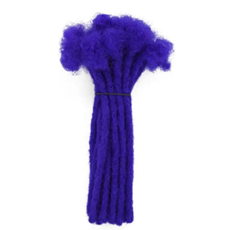 1 strand/0.6cm Width/12 inches / Purple Blue Color Soft Handmade Dreadlocks Crochet Hair Braids Afro Kinky 100% Human Hair Locs Braiding Hair Extensions For Women And Men