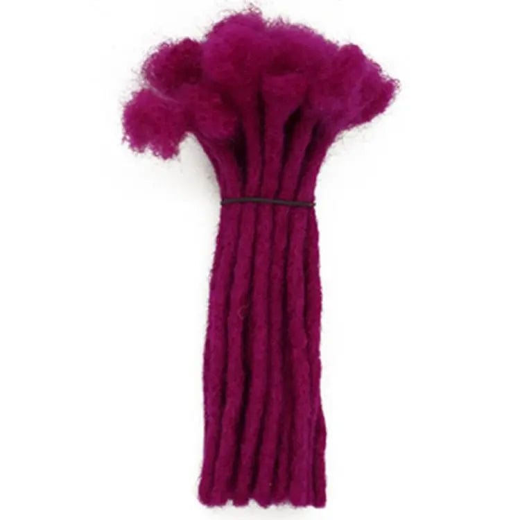1 strand/0.6cm Width/20 inches / Rose Red Color Soft Handmade Dreadlocks Crochet Hair Braids Afro Kinky 100% Human Hair Locs Braiding Hair Extensions For Women And Men