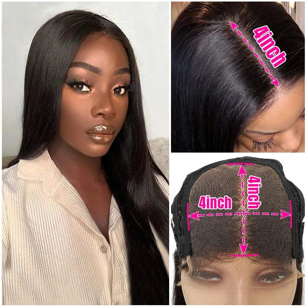 10 14 16 20 30 Inch Waterwave Curly Half Transparent Glueless 4*4 Frontal 4x4 Lace Front HD Human Hair Water Wave Closure Wig
