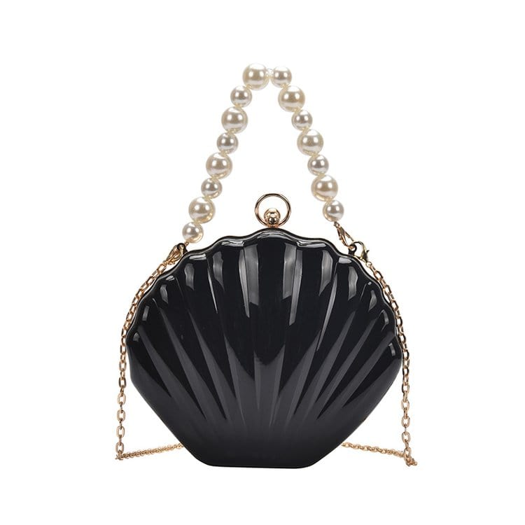 10 2023 Fashion Women Designer Pearl Chain Shell Bags Acrylic Clutch Purse and Hand Bag