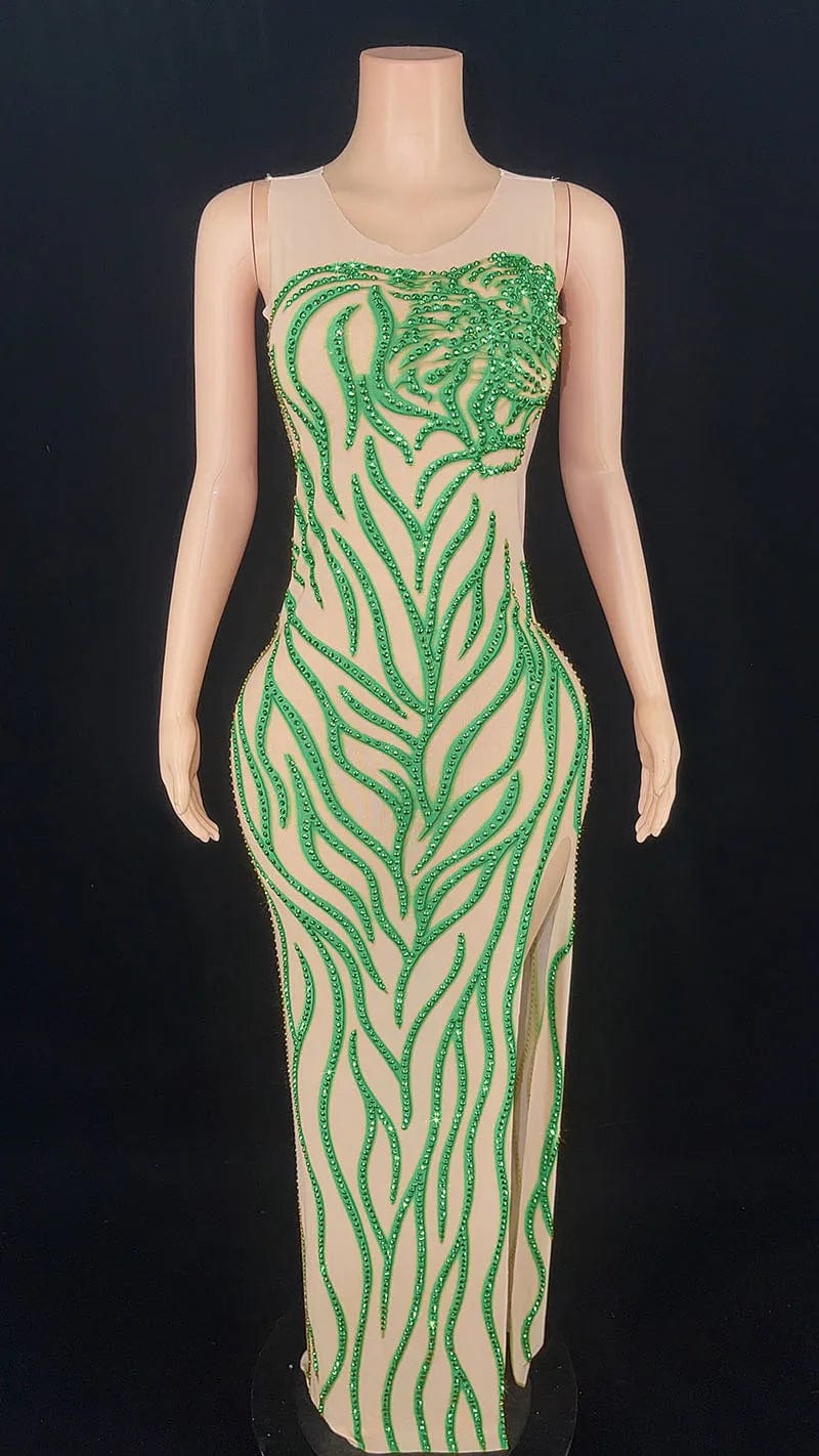 10 / green Novance Y2890 Plus Size Womens Evening Gown 2024 Gala Clothes  Sleeve Luxury Evening Dress With Rhinestones For Birthday Party