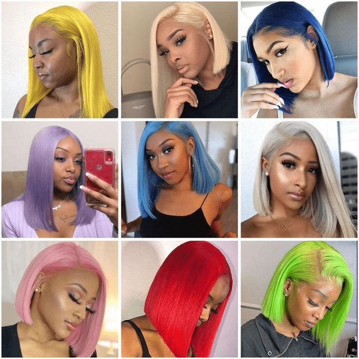 10 Inches / 13x4 bob 613 Free Shipping 360 613 Pixie Cut Brazilian Short Closure Headband Bob Hd Frontal Full Lace Front Human Hair Wigs