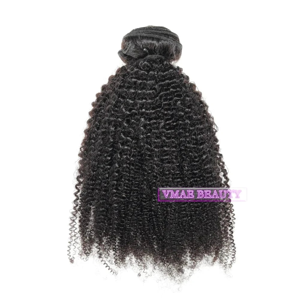 10 Inches / 4B VMAE 3B Style Virgin Human Hair Extension 100g Indian Kinky Curly Afro 4A 4B 4C Bundles Cuticle Aligned Natural Black Weft