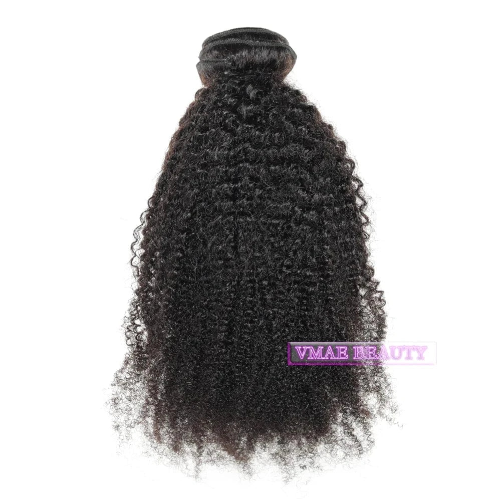 10 Inches / 4C VMAE 3B Style Virgin Human Hair Extension 100g Indian Kinky Curly Afro 4A 4B 4C Bundles Cuticle Aligned Natural Black Weft