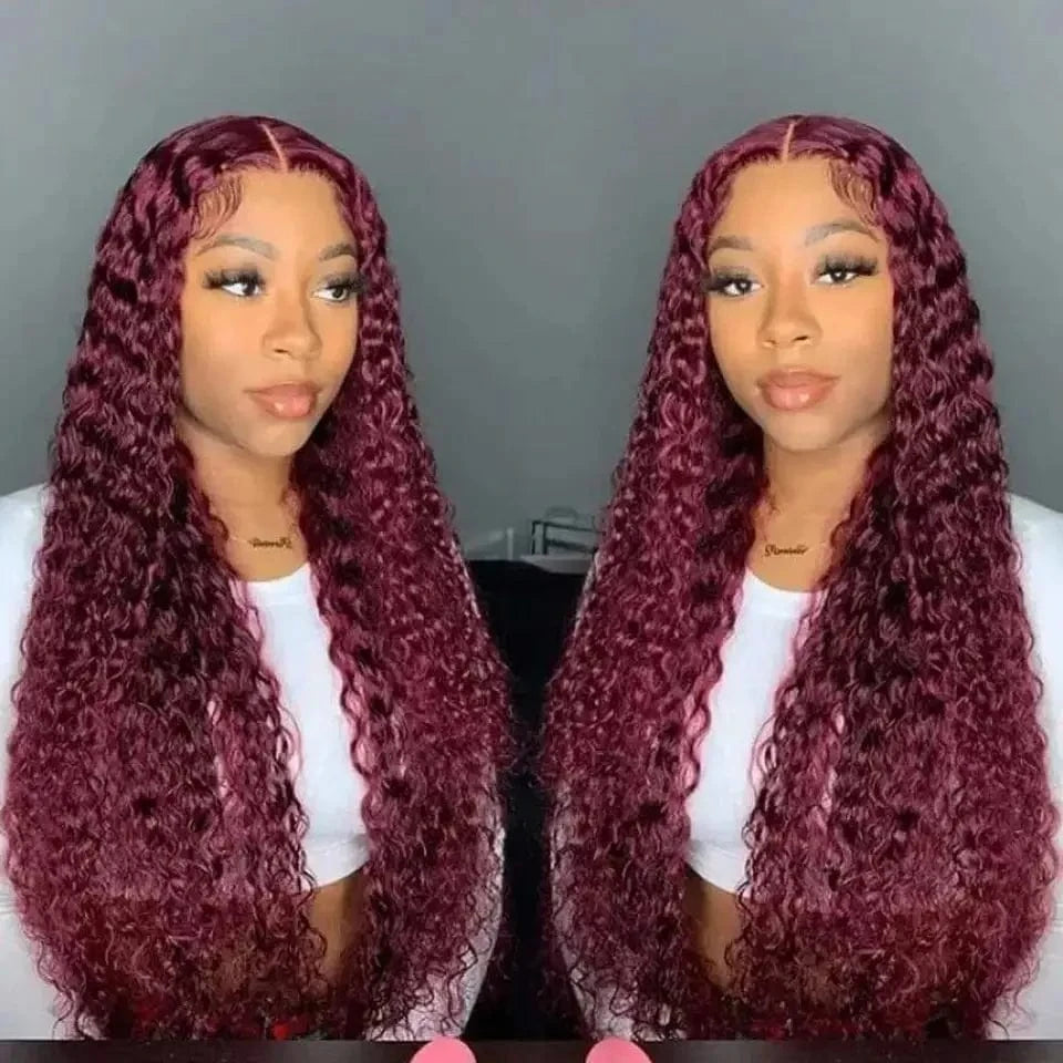 10 Inches / As picture 30 Inch 99j Burgundy Lace Front Wig Bone Straight Human Hair Wigs For Women Pre Plucked Colored Hd Transparent Lace Frontal Wig