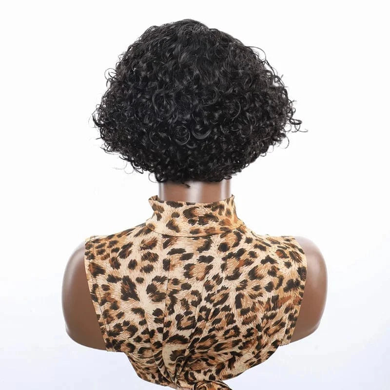 10 Inches / Black Wholesale Short Pixie Cut Wig Raw Natural Indian Hair Wigs For Black Women Virgin Hair Vendor  Lace Front Wigs Human Hair