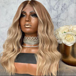 10 Inches / Color 6 Top Grade Shiny Blonde Color Body Wave Pre Plucked Full European Virgin Hair Lace Frontal Closure Wigs For Women
