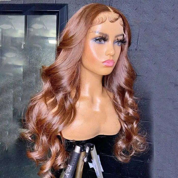 10 Inches / #ginger color Luxury Long Wigs Body Wave Cuticle Aligned 100% Vietnamese Real Human Hair Lace Front Wigs