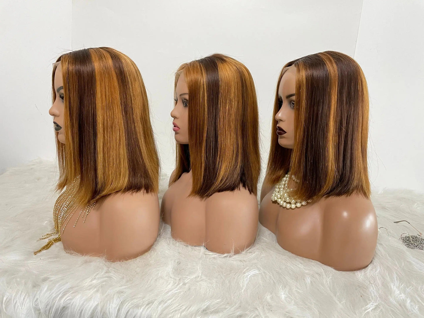 10 Inches / Piano Color 12" Piano Color Double Drawn Short Bob Wig