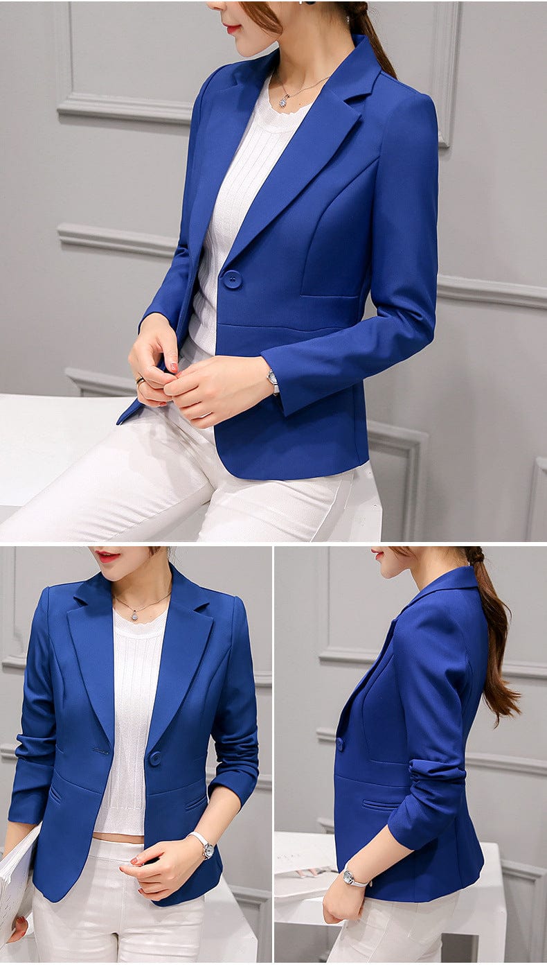 10% Off Black Women Blazer Formal Blazers Lady Office Work Suit Pockets Jackets Coat Slim Black Women Blazer Femme Jackets Femme