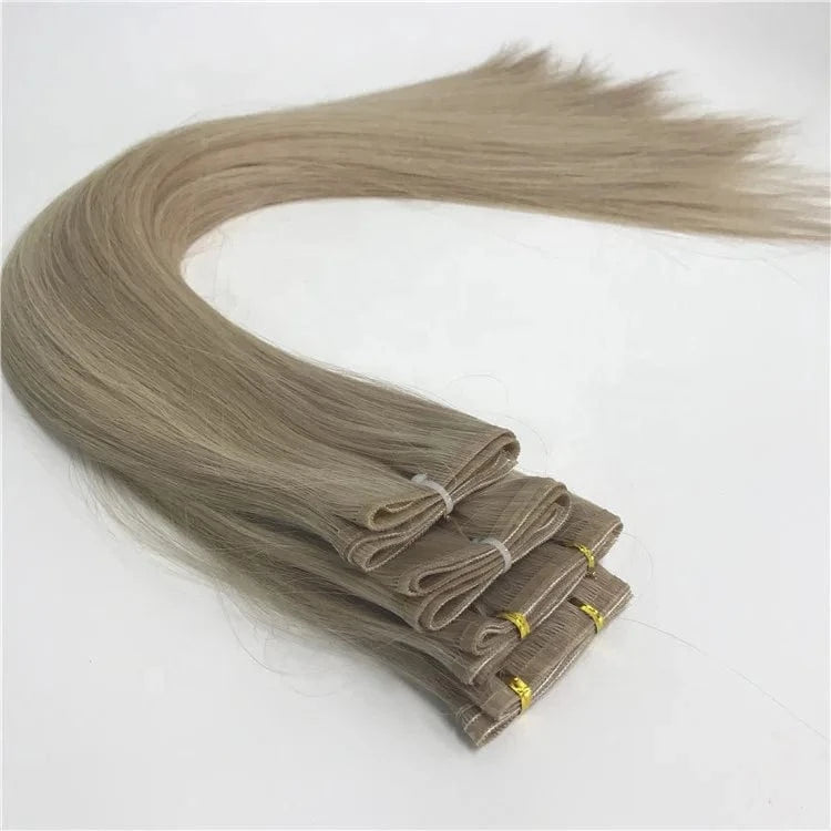 100% Full Cuticle Double Drawn Virgin Remy Flat Weft Hair Extensions