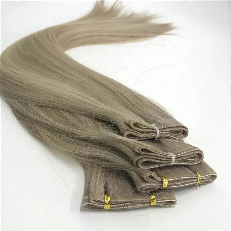 100% Full Cuticle Double Drawn Virgin Remy Flat Weft Hair Extensions