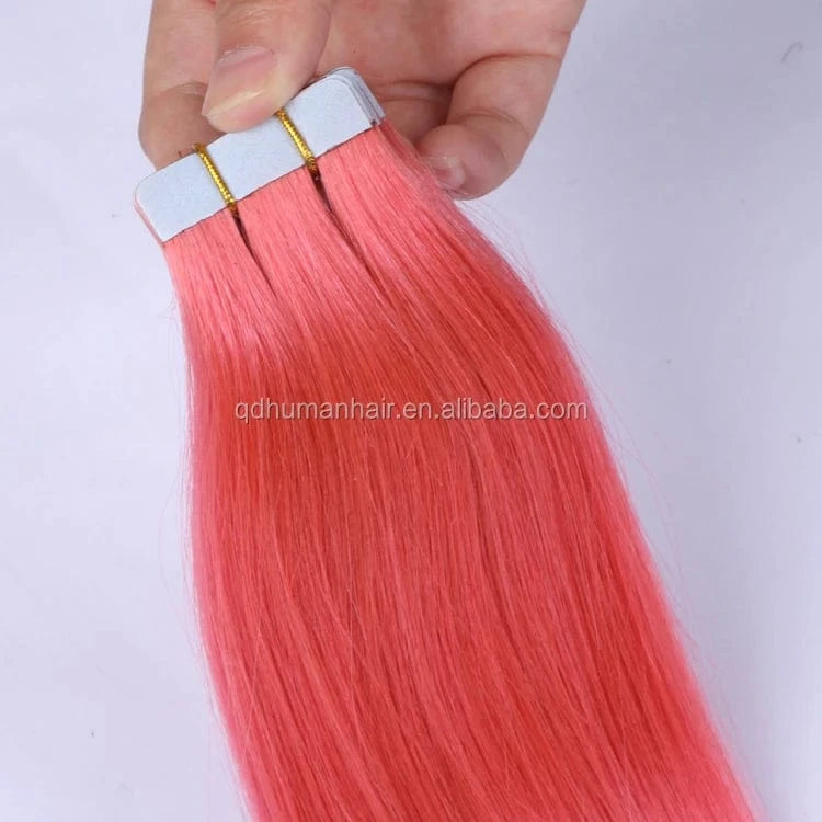 100% Virgin Brazilian Hair Skin Weft Pu Virgin Tape Hair Extensions Invisible colorful tape ins hair extension