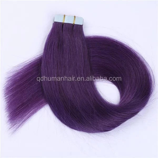 100% Virgin Brazilian Hair Skin Weft Pu Virgin Tape Hair Extensions Invisible colorful tape ins hair extension