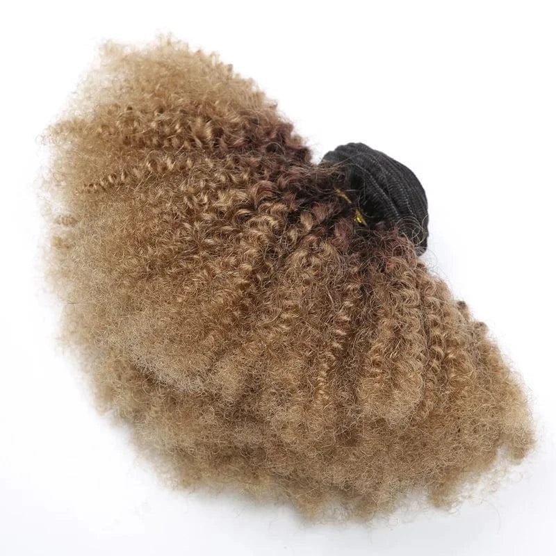 100g/set Ombre Hair Extension Natural Beauty Products Wholesale Price Kinky Curly Yaki  Weave Human Hair Bundles For Black Women