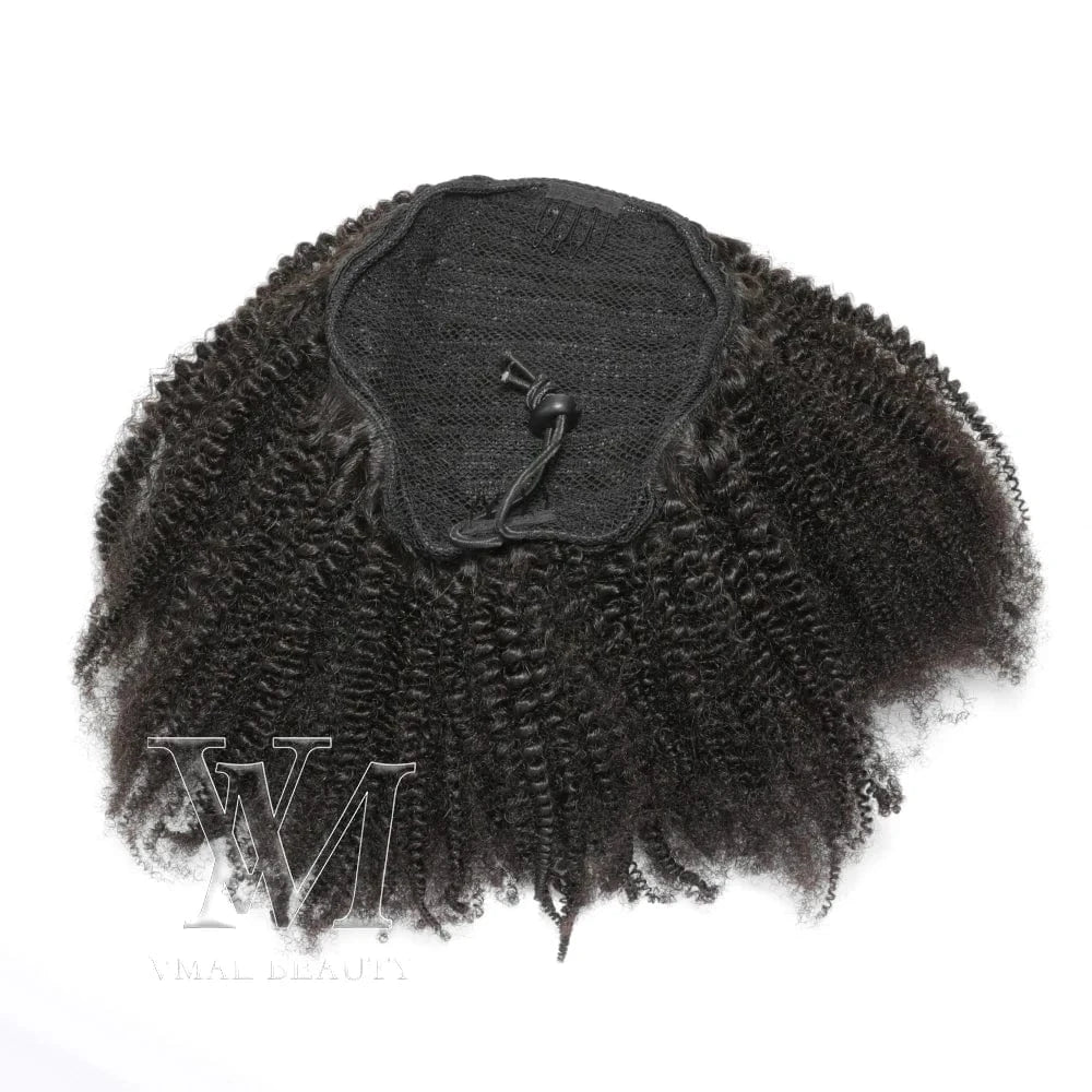12 Inches / 4B 100g Dropship Brazilian Virgin Hair Natural Black 3A 4B 4C Afro Kinky Jerry Curly Yaki Kinky Straight Ponytail Human Hair Extensions