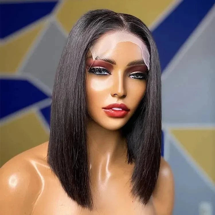 12 Inches / 6 613 Blonde Straight Bob 13x4 Lace Front Human Hair Wig 180% Natural Human Hair Wig For Women Lace Closure Bob Wig