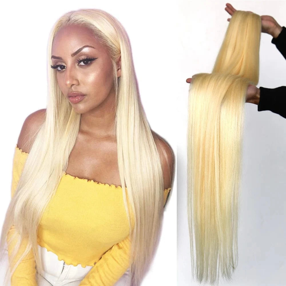 12 Inches / 613 # Straight Wholesale Brazilian Human Hair Bundles,Straight 613 Virgin Hair Bundles Weaves,Raw Virgin Blonde Hair Bundles