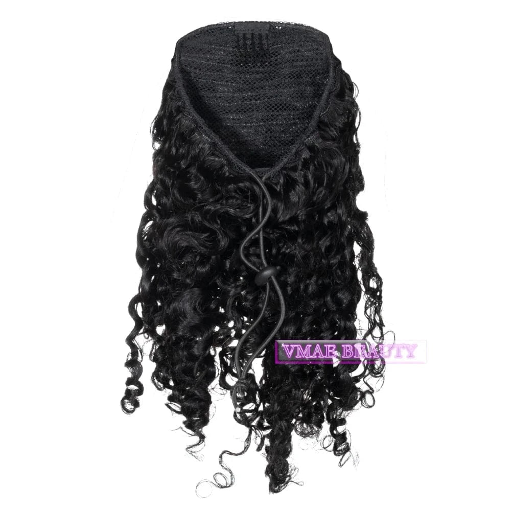 12 Inches / Afro Curly B 100g Dropship Brazilian Virgin Hair Natural Black 3A 4B 4C Afro Kinky Jerry Curly Yaki Kinky Straight Ponytail Human Hair Extensions