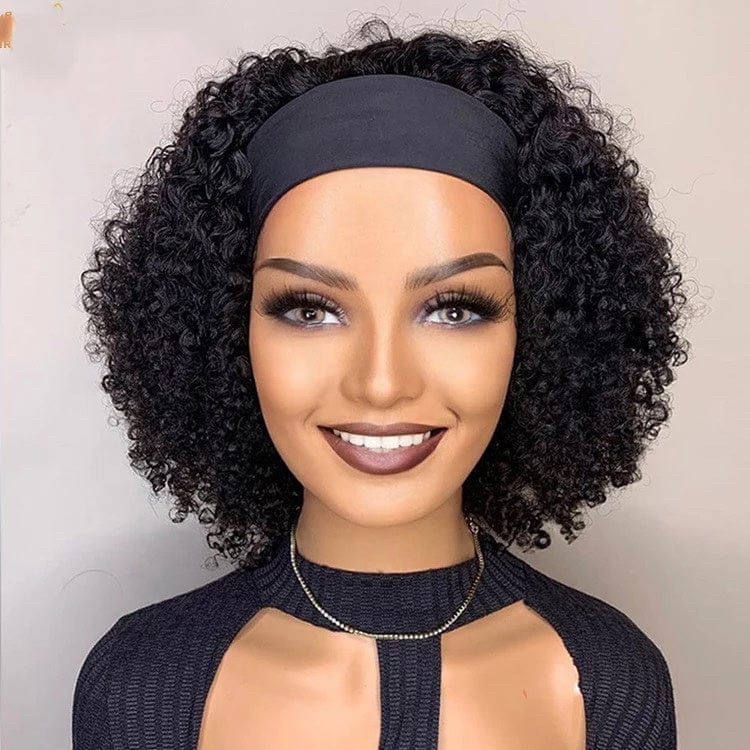 12 Inches / headband wig NEW afro kinky curly pixie cut human hair wig u part lace wholesale wigs 100% human hair vendors full lace wigs