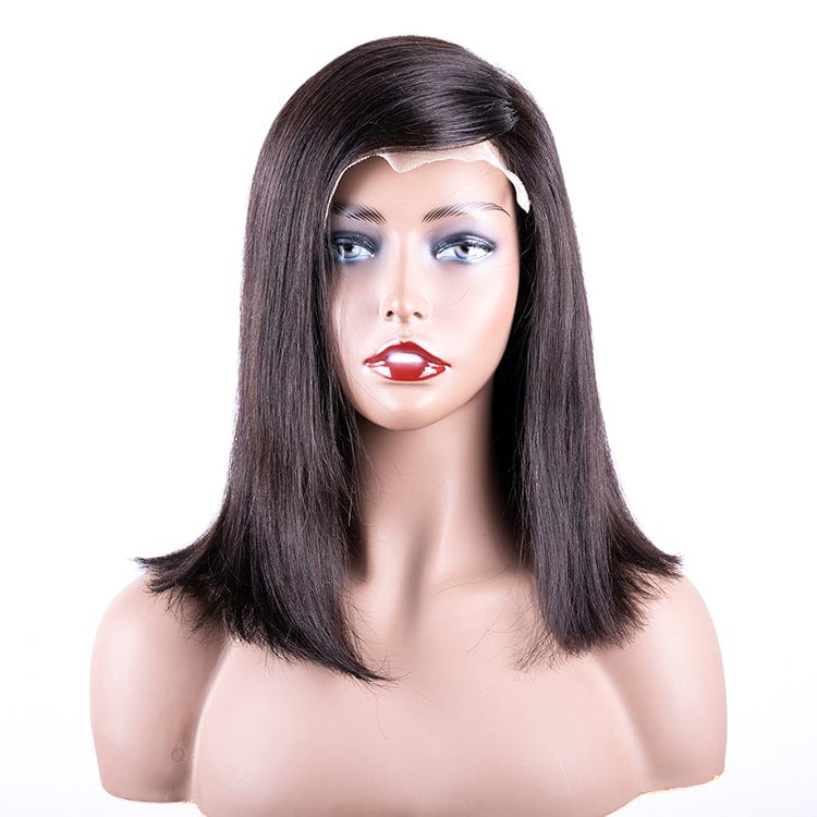 12 Inches / Lace frontal bob wig Hot Selling Natural Color 100% Virgin Remy Human Hair straight Bob lace front human Hair wigs for black women