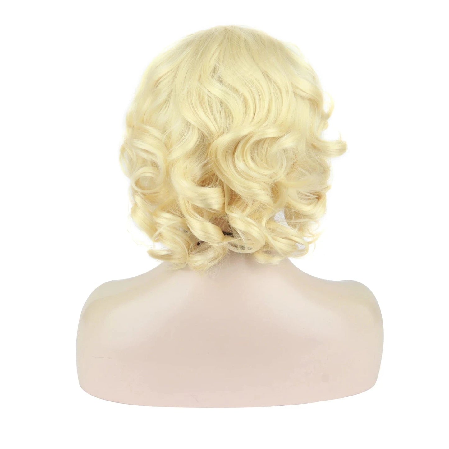 12 Inches / N24-613-GL Celebrity 12inch Short Curly style blond 613 synthetic hair wigs Matte Heat Resistant Fiber Same Human Hair Lace Front Wig