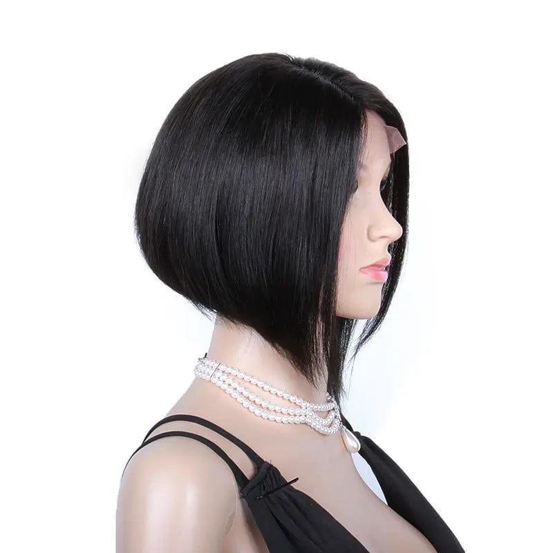 12 Inches / natural color Pre Plucked Hairline Indian Hair Perruque Short Bob Pixie Cut Wig Human Hair Full Lace Wig Vendors With Baby Hair