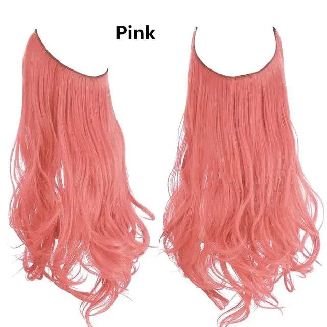 12 Inches / Pink SARLA Wholesale Dropshipping Suppliers Own Brand One Piece Fiber Futura Ombre Invisible Wire Seamless Synthetic Hair Extensions