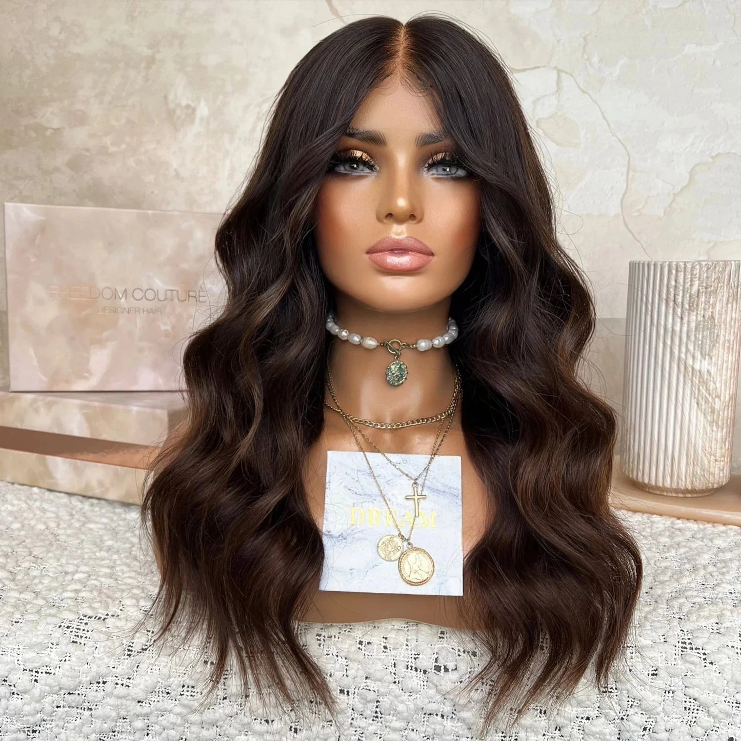 12 Inches / Wig 3 Freedom Quality Wig 150% Density #4 Brown Balayage Color Body Wave 100% Virgin Remy Cuticle Aligned Human Hair Lace Front Wigs