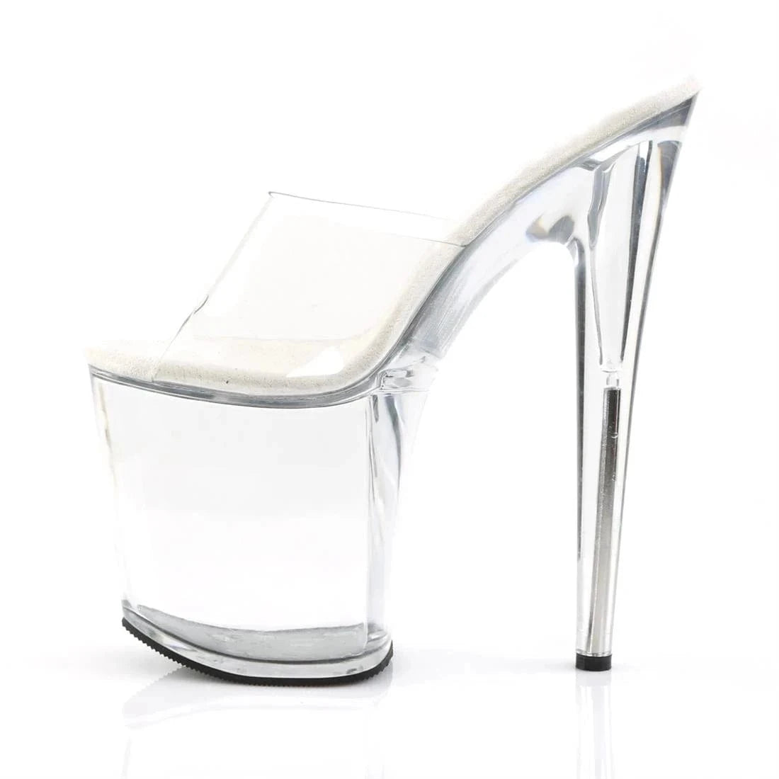 12 / White Pole dancing 20cm super stiletto stiletto hating sky high nightclub runway clear waterproof platform crystal slipper female