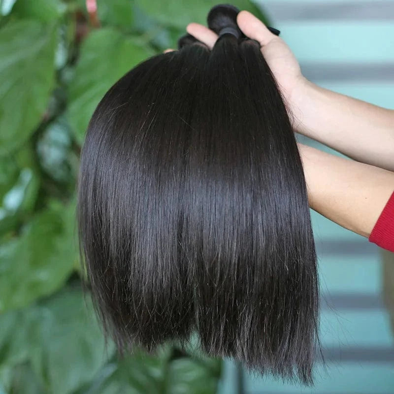12A Top Quality Brazilian Virgin Cuticle Aligned Human Thick silk Hair One Donor Bundles with Closure for weddings and parties