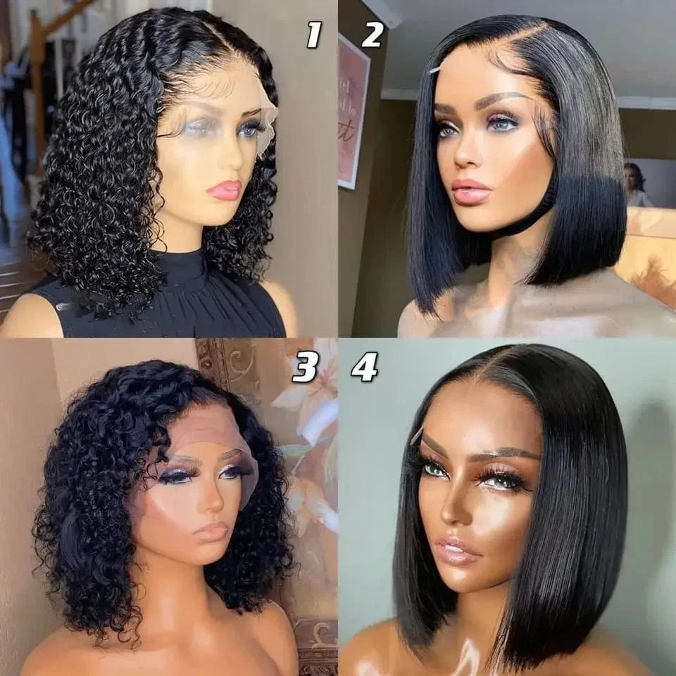 12inch 180%Density Ombre Colored Curly 4X4 5X5 Glueless Closure Wigs For Black Women,Brazilian Raw Virgin 100% Human Hair Wigs