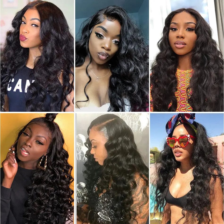13*6 deep part Natural color Loose Wigs